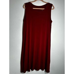 Ava & Viv Tank Swing Midi Dress Red Size 1X See Notes